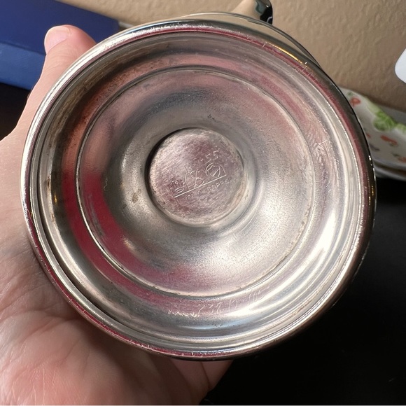 Vintage Sheridan Silver-plate Creamer, Bud Vase, Copper Kitchen, Elegant Holiday - Picture 8 of 8